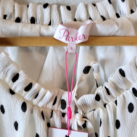 Parker Cold Shoulder Ivory Black Blouse - Picture 9 of 12